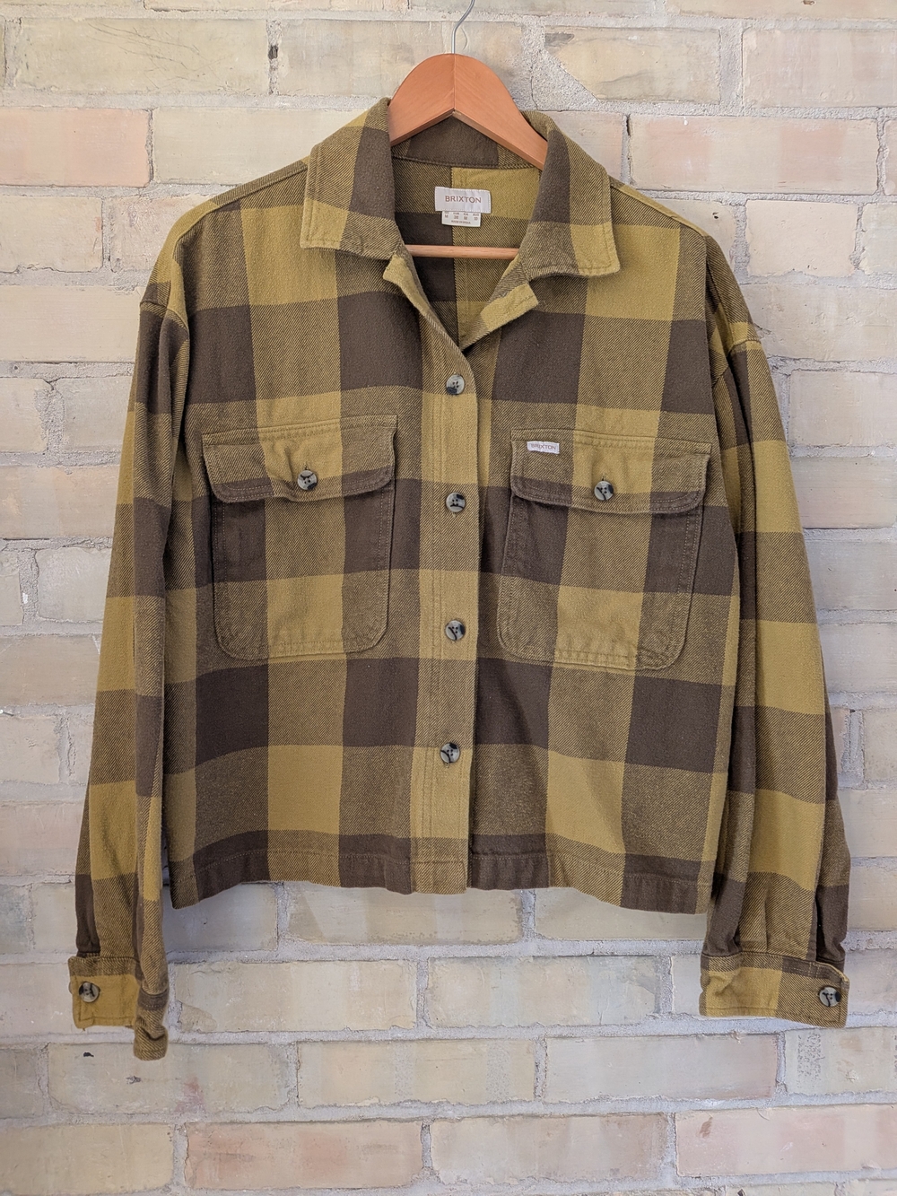 2 For $40 Brixton Yellow and Brown Plaid Jacket Shirt